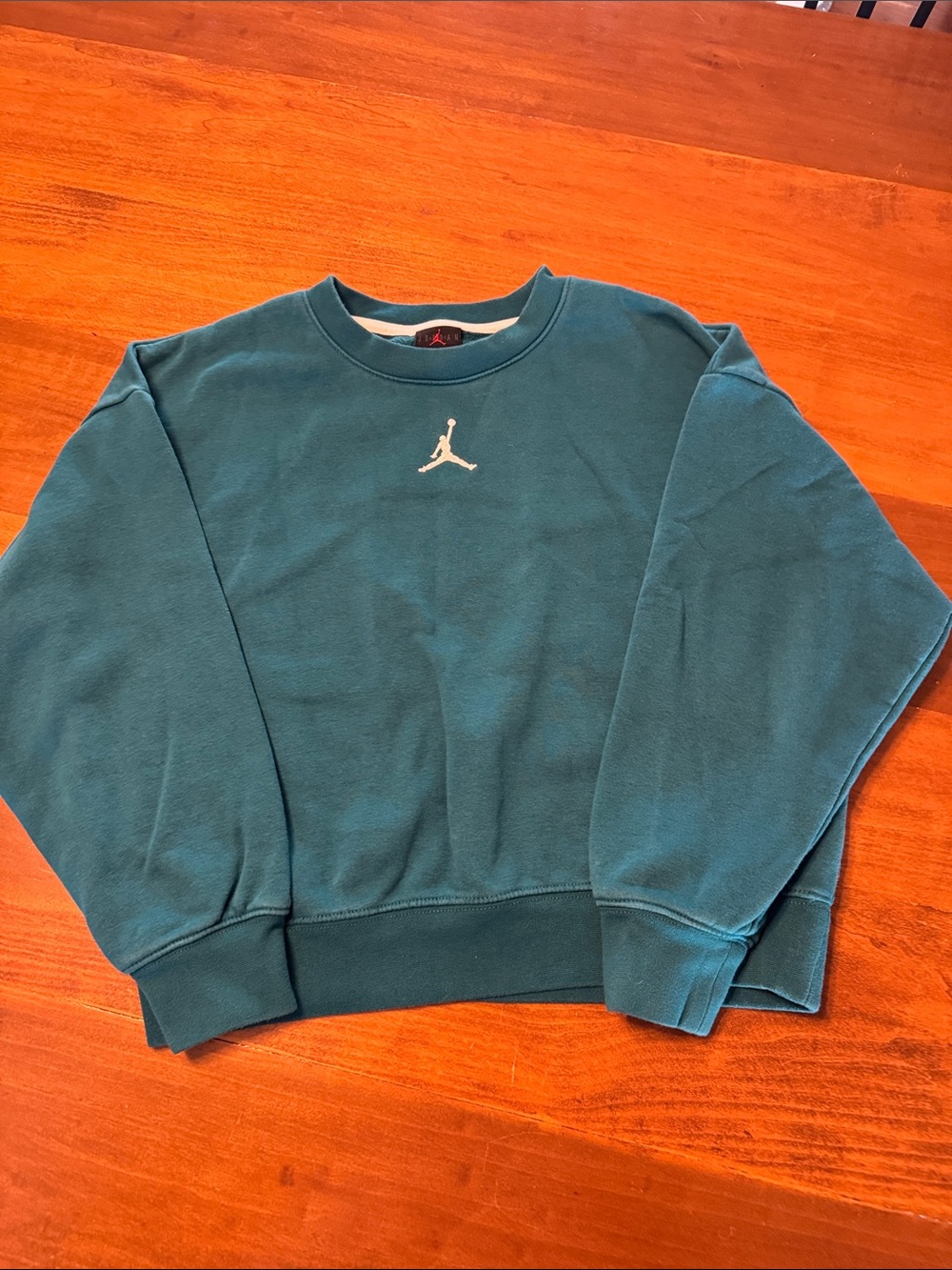 Jordan Girls Teal Crewneck Sweatshirt with White Jumpman